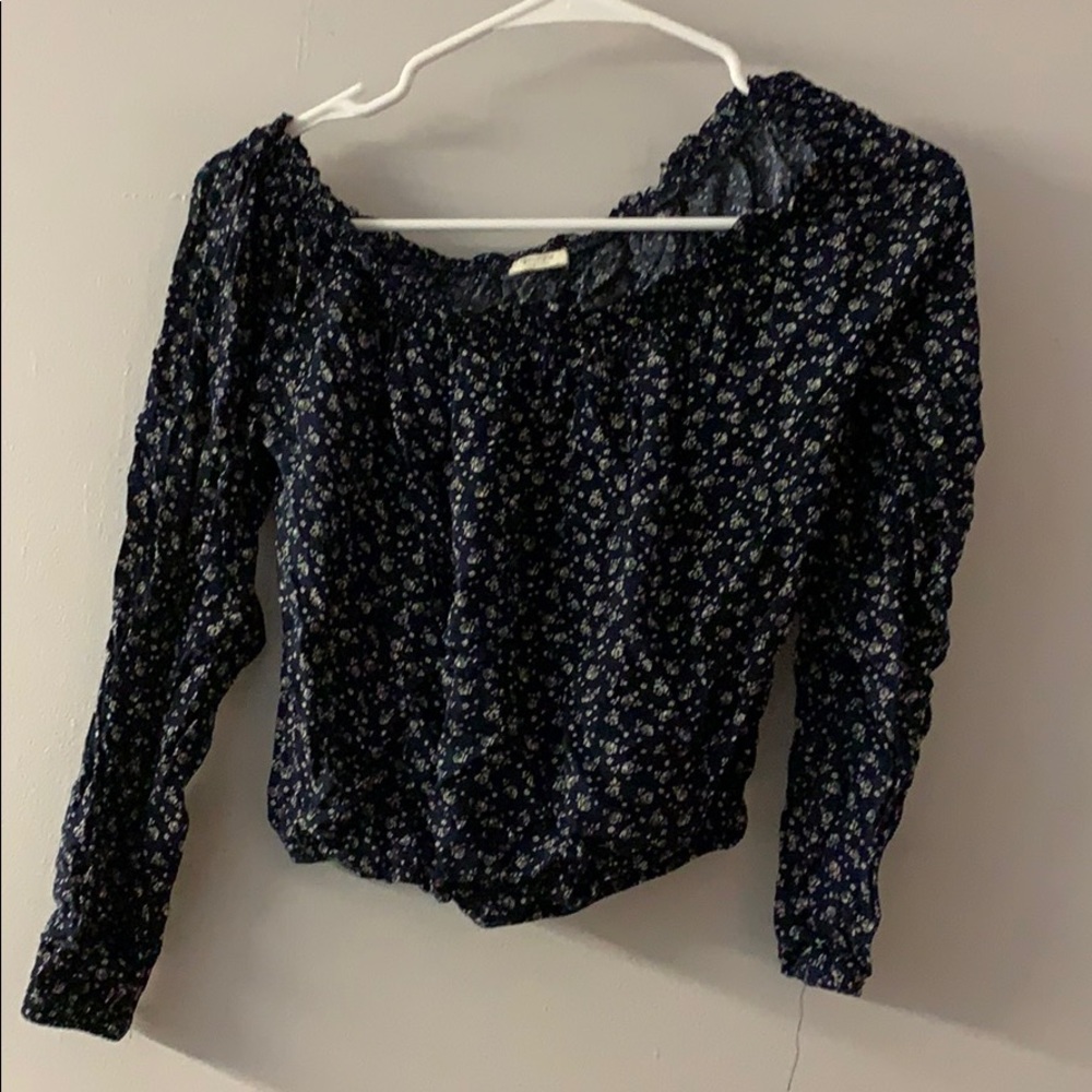 off the shoulder floral long sleeve